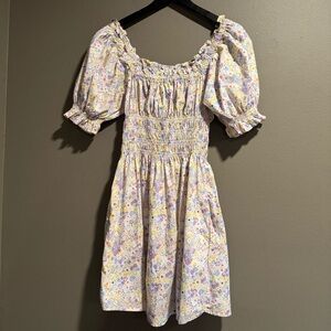 Levi's Colorful Floral 100% Cotton Puff Sleeve Dress Size XL